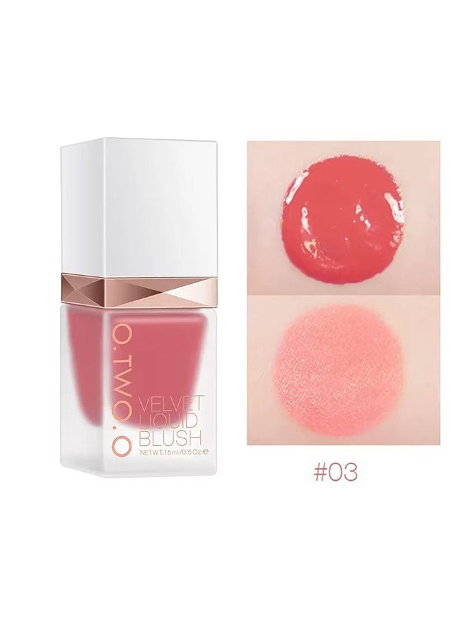 O.TWO.O Velvet Liquid Blush  Long lasting Blusher #03  - Image 1
