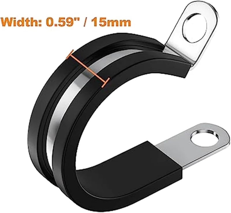 مشابك الكابلات 52 قطعة، 4 مجموعات، مجموعة متنوعة من الفولاذ المقاوم للصدأ، 6 أحجام لتركيب الأنابيب والأنابيب والأسلاك - Image 4