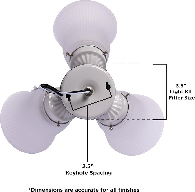 Westinghouse 7785000 ThreeLight Led Cluster Ceiling Fan Light Kit Oil Rubbed Bronze Finish with Frosted Ribbed Glass  White - Image 5