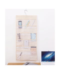 Excefore Closet Hanging Organizer, Bra and Underwear Hanging Storage Organizer, Dual Sided Wall Shelves with Mesh Pockets, Space Saver Bag, 5+10 Pockets (Beige）  - Image 3
