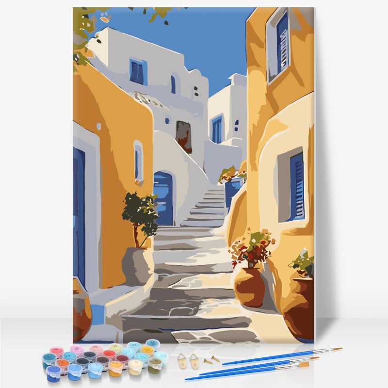 Camocin Framed Paint by Numbers Kit for Adults Beginner & Kids Ages 10-13, Easy Paint by Numbers with Frame, Acrylic Adult Painting by Number Kits on Canvas Framed for Gift Home Wall Decor 8 x 12 Inch - Image 1