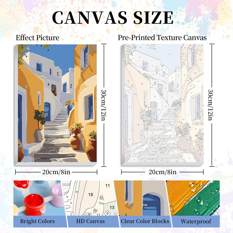 Camocin Framed Paint by Numbers Kit for Adults Beginner & Kids Ages 10-13, Easy Paint by Numbers with Frame, Acrylic Adult Painting by Number Kits on Canvas Framed for Gift Home Wall Decor 8 x 12 Inch - Image 3