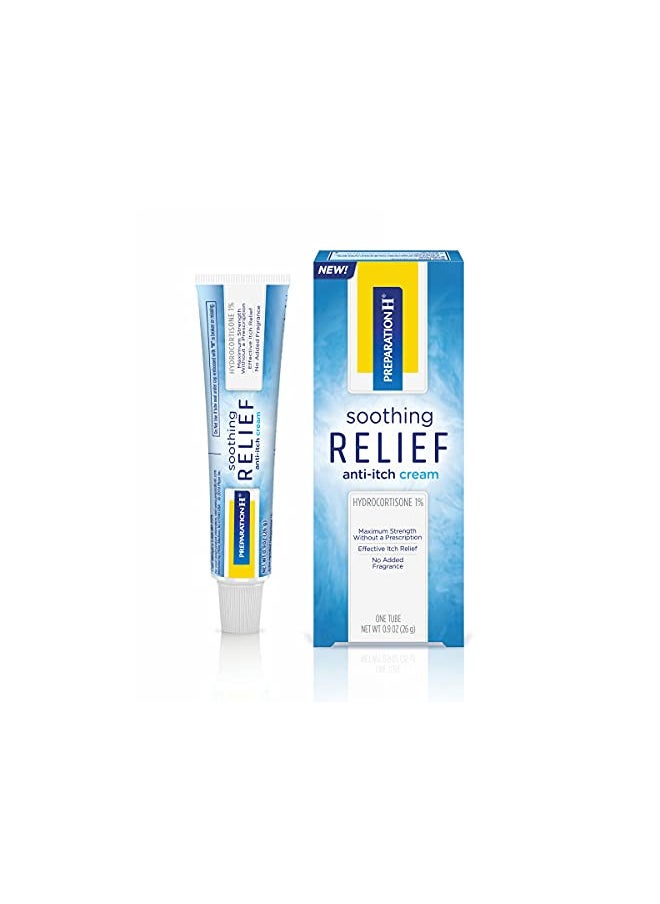 Preparation H Soothing Relief Anti Itch Cream, 1% Hydrocortisone Cream For Itch Relief - 0.9 Oz Tube  - Image 1