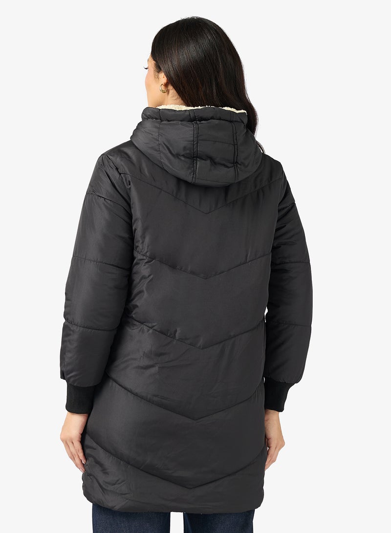 ايلا جاكيت طويل مبطن بغطاء رأس - Image 2