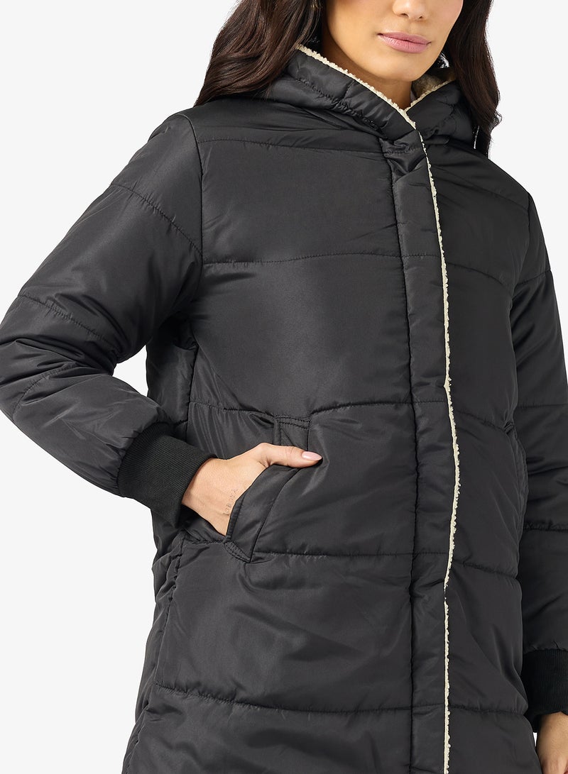 ايلا جاكيت طويل مبطن بغطاء رأس - Image 3