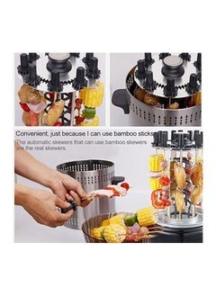 Generic Electric Grill Indoor Barbecue 360 degree BBQ Grill Machine Automatic Timing Rotating Grill Spiral for Household Party  9 Long Skewers Grill Fork  - Image 5