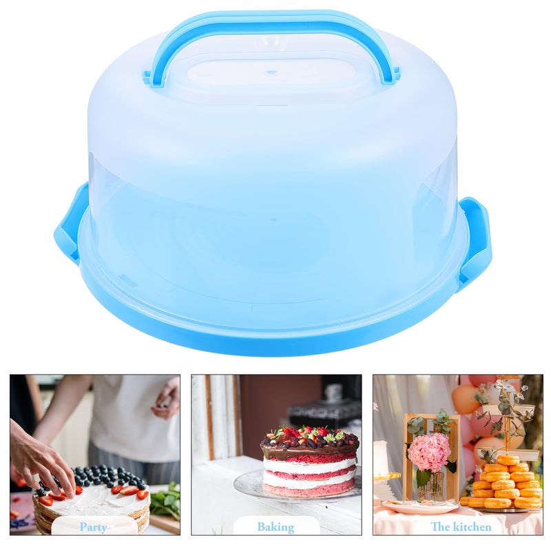 Reusable Portable Cake Box with Locking Lid Thickened PP for Birthday Wedding Party Blue - Image 3