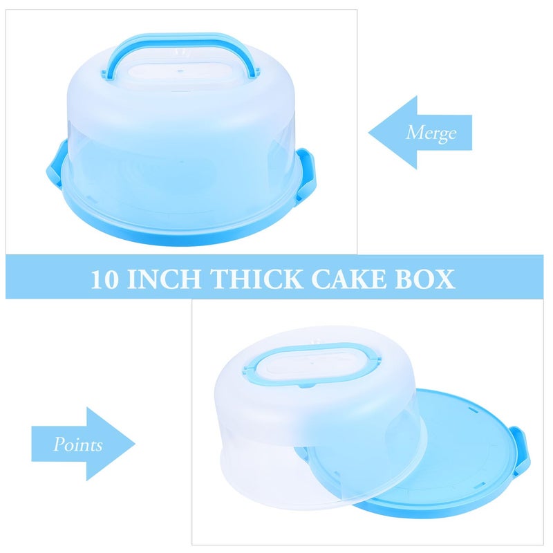 Reusable Portable Cake Box with Locking Lid Thickened PP for Birthday Wedding Party Blue - Image 5