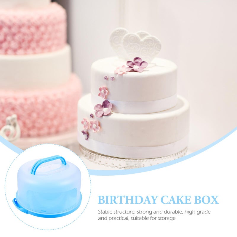 Reusable Portable Cake Box with Locking Lid Thickened PP for Birthday Wedding Party Blue - Image 4