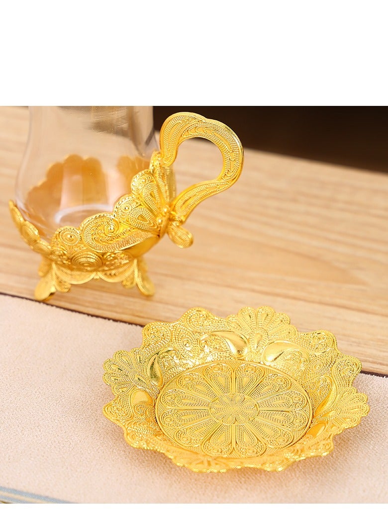 (Two pack) Creative coffee cup Small luxury high-end exquisite coffee cup plate Afternoon tea cup Household Baijiu cup set - Image 3