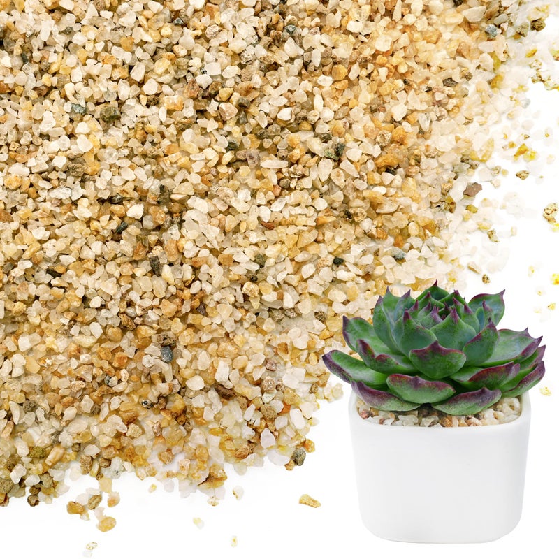 NUPICK 1-2mm Coarse Sand for Plants, 6lb Horticultural Grit for Succulents, Desert Silica Sand for Cactus, Decorative Gravel for Landscaping, Gold Grit for Aquariums, Bonsai, Vases Fillers - Image 1