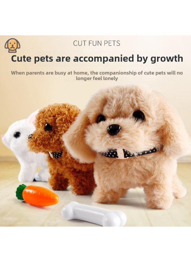 Children's Electric Toy Dog Simulation Plush Teddy Rope Dog Can Sing And Call Walking Puppy Intelligent Machine Dog-Color: Bichon ]  - Image 4