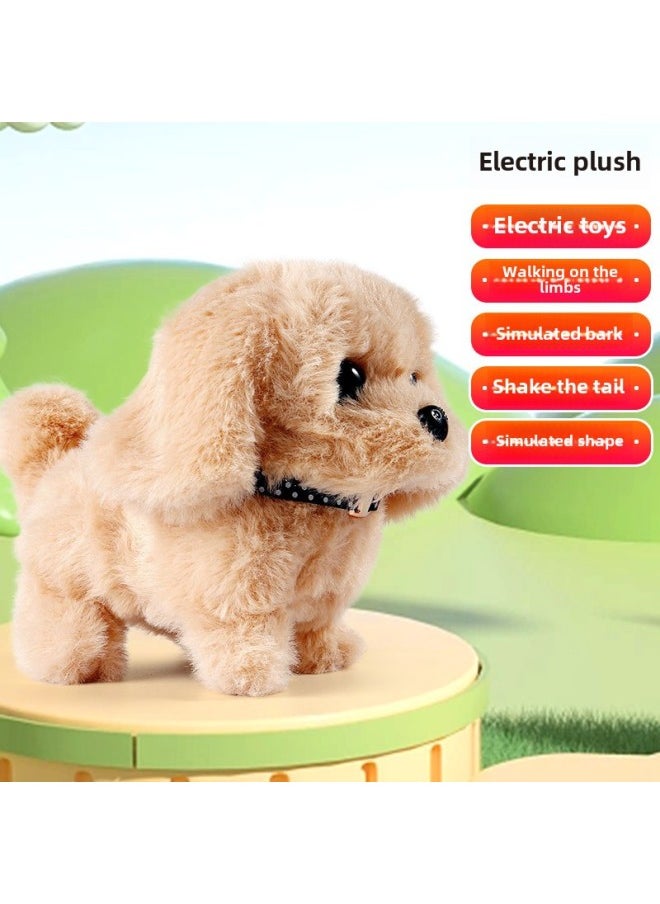 Children's Electric Toy Dog Simulation Plush Teddy Rope Dog Can Sing And Call Walking Puppy Intelligent Machine Dog-Color: Bichon ]  - Image 1