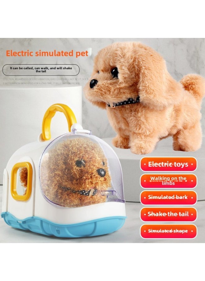 Children's Electric Toy Dog Simulation Plush Teddy Rope Dog Can Sing And Call Walking Puppy Intelligent Machine Dog-Color: Bichon ]  - Image 2