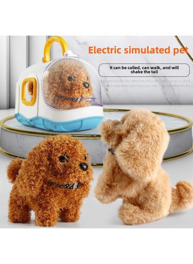 Children's Electric Toy Dog Simulation Plush Teddy Rope Dog Can Sing And Call Walking Puppy Intelligent Machine Dog-Color: Bichon ]  - Image 3
