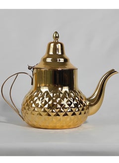 HTH Classic Moroccan Style Engraved Design Coffee Dallah Pot Rustproof Premium Stainless Steel Teapot Mirror Finish Coffee Kettle Easy Pour Spout Tea Kettle with Hinged Lid and Ergonomic Handle Dishwasher Safe Induction Safe Teapot for Office Home 0.8/1.2/1.6/2 L  - Image 1