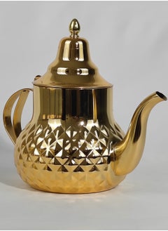 HTH Classic Moroccan Style Engraved Design Coffee Dallah Pot Rustproof Premium Stainless Steel Teapot Mirror Finish Coffee Kettle Easy Pour Spout Tea Kettle with Hinged Lid and Ergonomic Handle Dishwasher Safe Induction Safe Teapot for Office Home 0.8/1.2/1.6/2 L  - Image 3