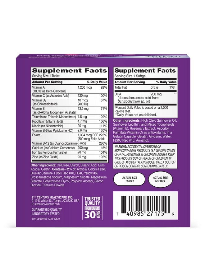 21st Century Prenatal with DHA, Tablets and Softgels, 120 Count - Image 3