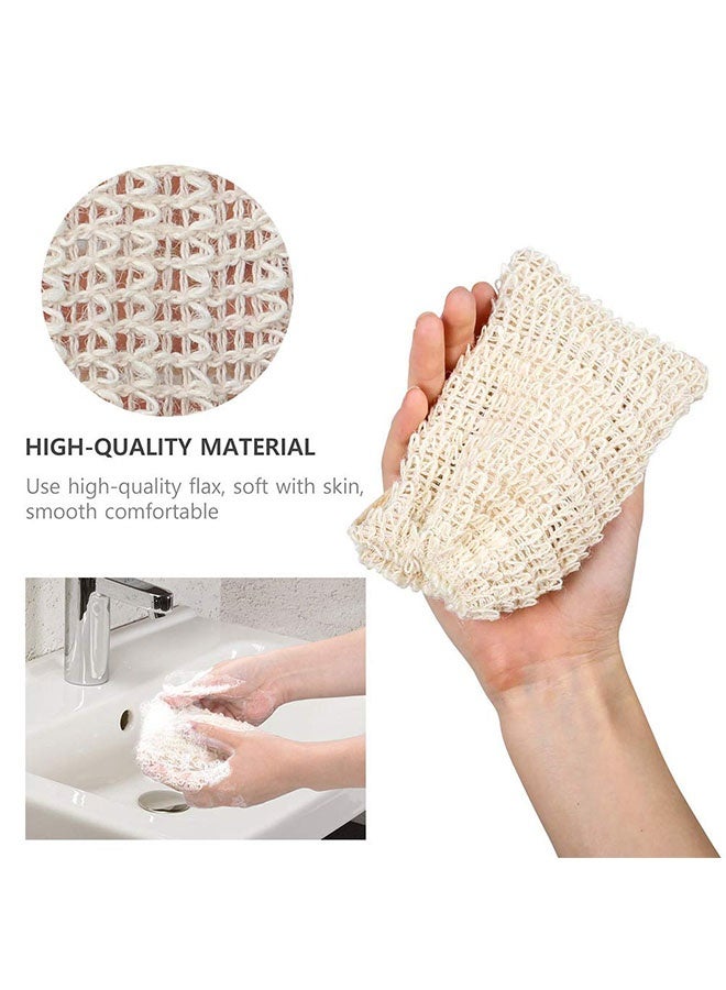 Royee Soap Exfoliating Bag, Natural Soap Saver Hand Made Sisal Mesh Soap Bag Bar Soap Bag with Drawstring for Bath & Shower Use 6Pcs - Image 2
