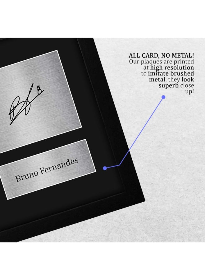 HWC Trading HWC Trading USL Framed Bruno Fernandes Man Utd Gifts Printed Signed Autograph Picture for Soccer Fans and Supporters  - Image 5