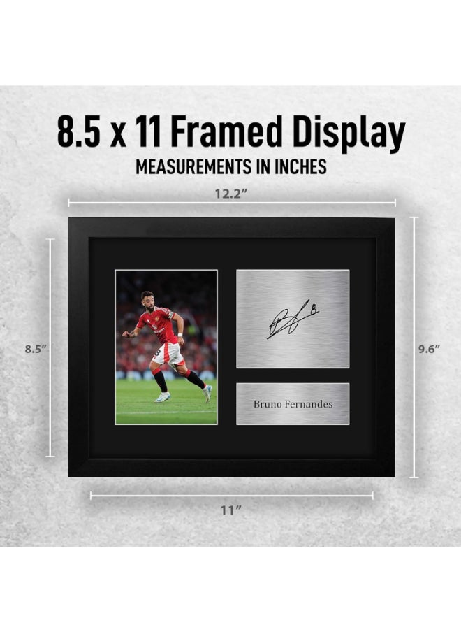HWC Trading HWC Trading USL Framed Bruno Fernandes Man Utd Gifts Printed Signed Autograph Picture for Soccer Fans and Supporters  - Image 2