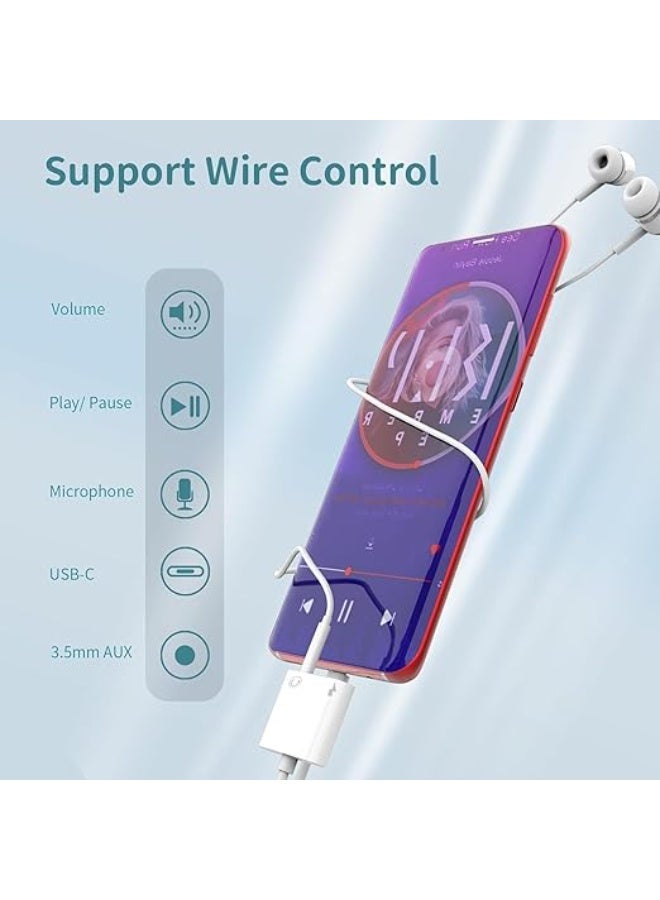 USB C 2-in-1 Adapter - Fast Charging 60W & 3.5mm Headphone Audio Jack - Durable Type C to Aux Converter - Easy-to-Use for Phone/Tablet - Image 2