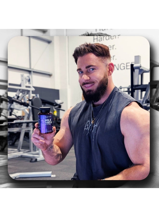 حبّ الرشاد (Milk Thistle) 80% سيليمارين 2000 مجم – 180 كبسولة، صنع في المملكة المتحدة – يدعم صحة الكبد وإزالة السموم - Image 3