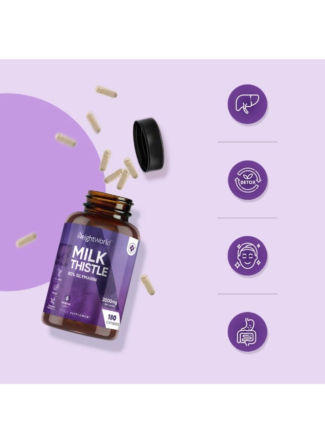 حبّ الرشاد (Milk Thistle) 80% سيليمارين 2000 مجم – 180 كبسولة، صنع في المملكة المتحدة – يدعم صحة الكبد وإزالة السموم - Image 4