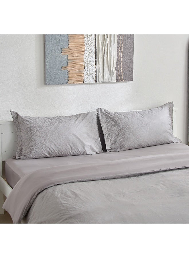 Home Box Opulent Luxe 3-Piece Khadi Print Cotton Jacquard Queen King Duvet Cover Set - 220x220 cm - Image 1