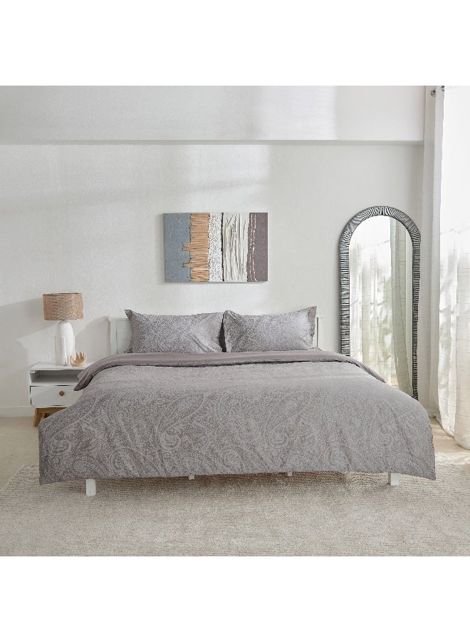 Home Box Opulent Luxe 3-Piece Khadi Print Cotton Jacquard Queen King Duvet Cover Set - 220x220 cm - Image 3