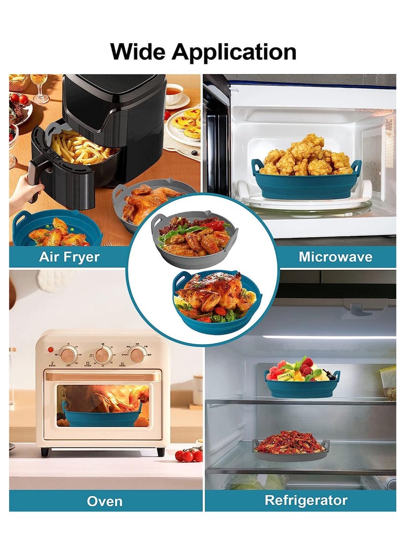 KASTWAVE Air Fryer Silicone Liners 8.5 Inch, Foldable Reusable Non-stick Easy Cleaning Silicone Basket Bowl, Food Safe Thickened Air Fryers Oven Accessories Round Liners for 5-8 QT, 2PCS - Image 5