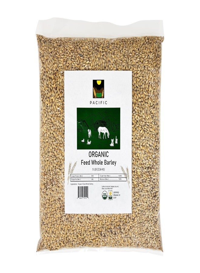Pacific Organic Petfood Organic Whole Barley - Dehulled Whole Barley | Rich with Fiber & Minerals | USDA and CCOF Certified | Product of USA | 5Lbs - Image 1