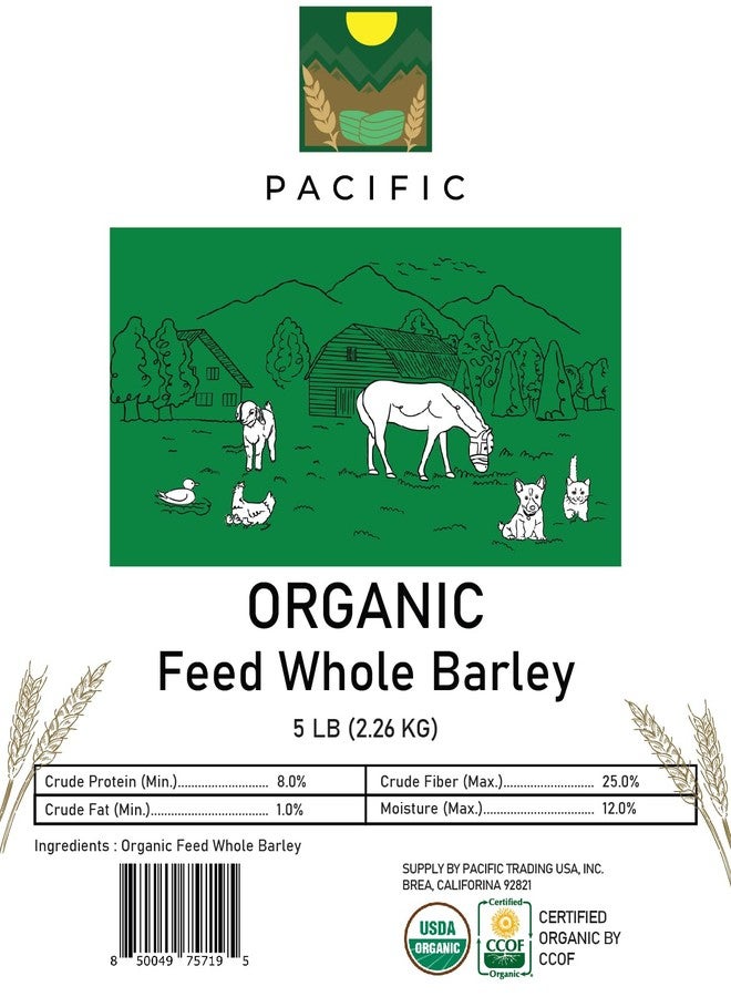 Pacific Organic Petfood Organic Whole Barley - Dehulled Whole Barley | Rich with Fiber & Minerals | USDA and CCOF Certified | Product of USA | 5Lbs - Image 5