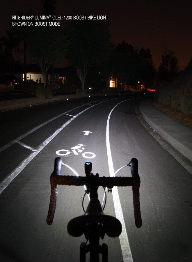 NiteRider نظام إضاءة دراجة نيت رايدر لومينا OLED بقوة 1200 لومن - ضوء أمامي دراجة قابل لإعادة الشحن عبر USB مع شاشة OLED 9 أوضاع مقاوم للماء IP64 لركوب الدراجات على الطرق والدراجات الجبلية والدراجات الكهربائية في الليل - Image 3