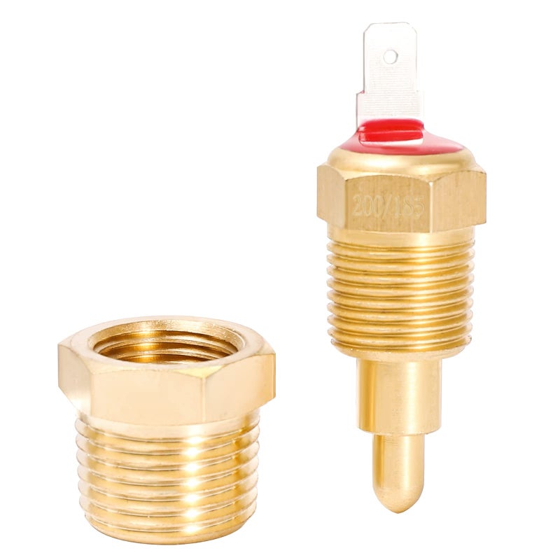 Fan Temperature Switch 200 to 185 Degree Electric Engine Cooling Fan Thermostat Temp Sensor Switch with 38 Pipe Thread for 10 12 14 16 Fan