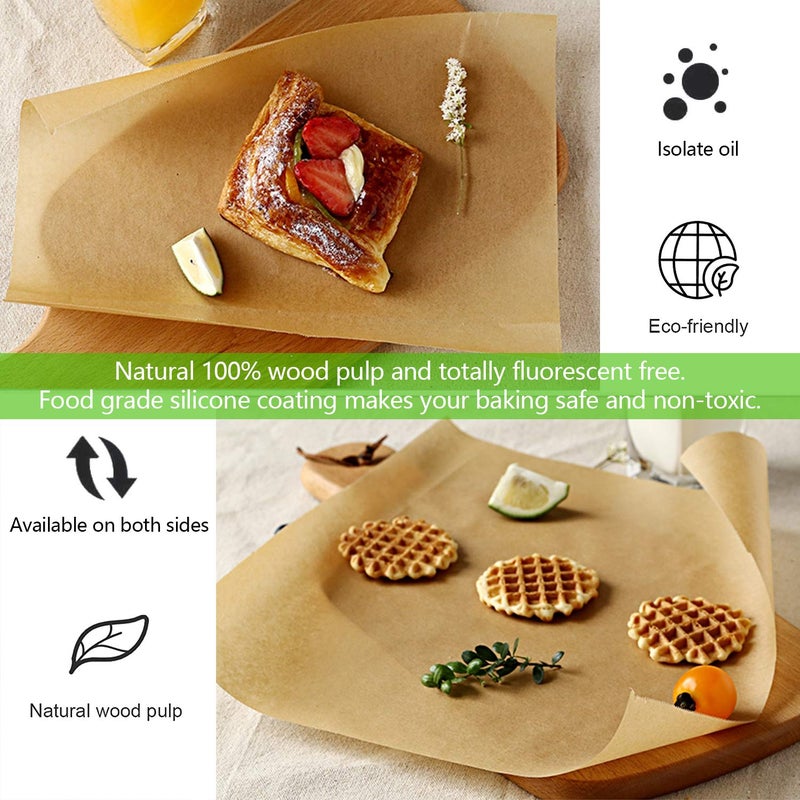 QYH 100 Pcs Parchment Paper Sheets for Baking, 8x12 Inches Unbleached, Precut Parchment Paper for Baking Cookies, Frying, Air Fryer, Cooking, Grilling Rack, Oven - Image 4