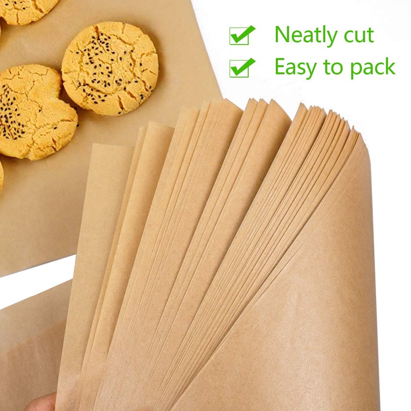 QYH 100 Pcs Parchment Paper Sheets for Baking, 8x12 Inches Unbleached, Precut Parchment Paper for Baking Cookies, Frying, Air Fryer, Cooking, Grilling Rack, Oven - Image 3