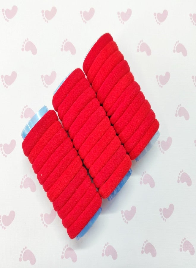 Shri Pack of 30 Soft Premium Elastic Streatchable non Slipy Hair Rubber Bands Ponytail Holders Hair Accessoires for Girls & Women (Red) - Image 2