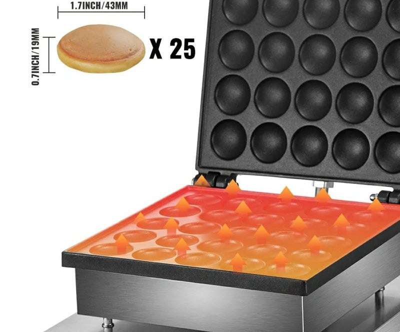 Shoppers Hub PNQ 17kW Electric Commercial 25 In 1 Pan Cake Maker Machine with Top Bottom Plates for Ideal Heavy Duty Use In Hotels Cafes Food Eateries Bakeries Size 31x37x26cm  - Image 4