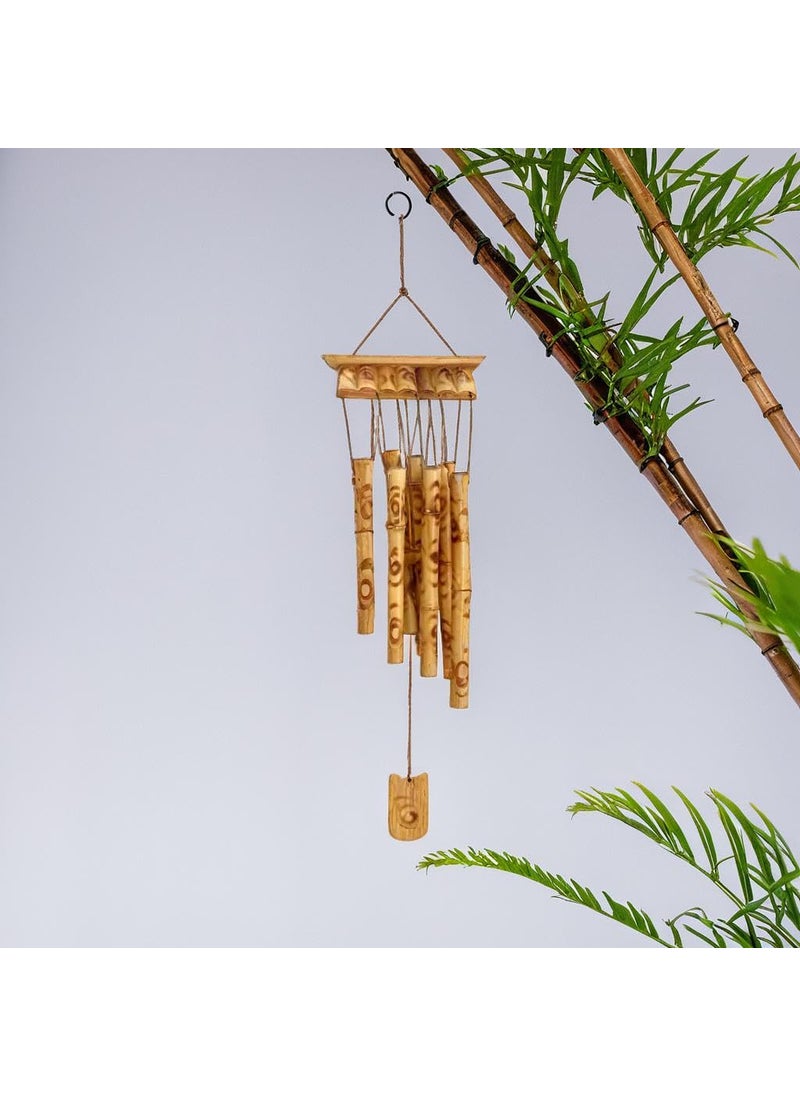 Plus Value Plus Value Feng Shui Bamboo Wind Chimes for Positive Energy Home Balcony Garden Office Decor Peaceful Sound VastuFriendly 8 Pipes 315 Inch 80 CM  - Image 2