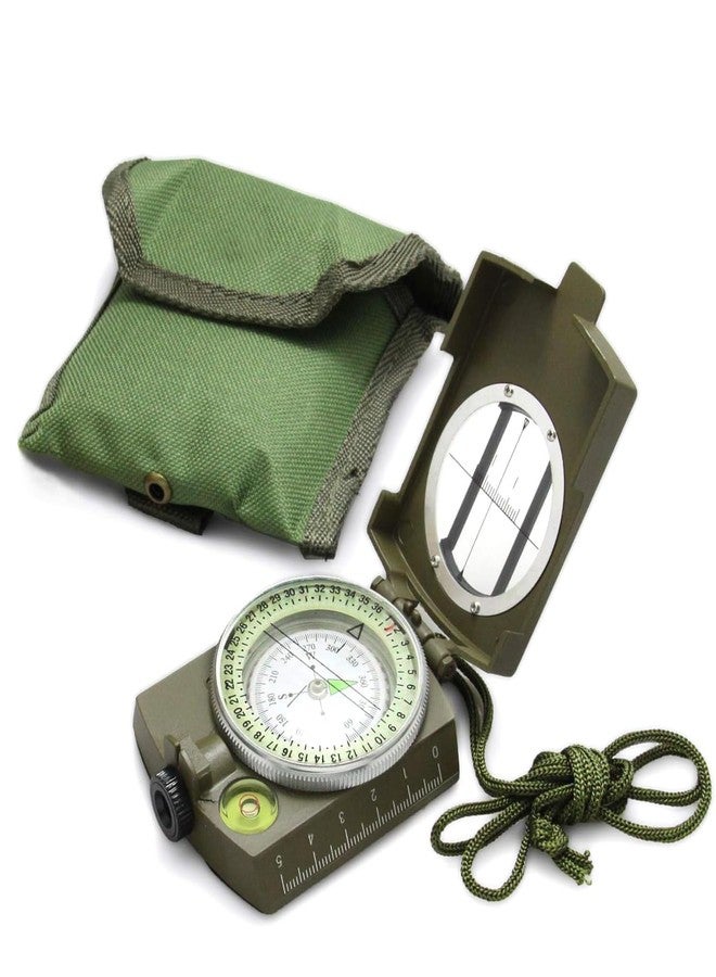 Eis Direction Compass Portable Camping Compass MilitaryArmy Multifunctional Tactical Survival Military Compass with Lanyard & Pouch/Waterproof & Impact Resistant/Lensatic Sighting Compass for Hiking - Image 1