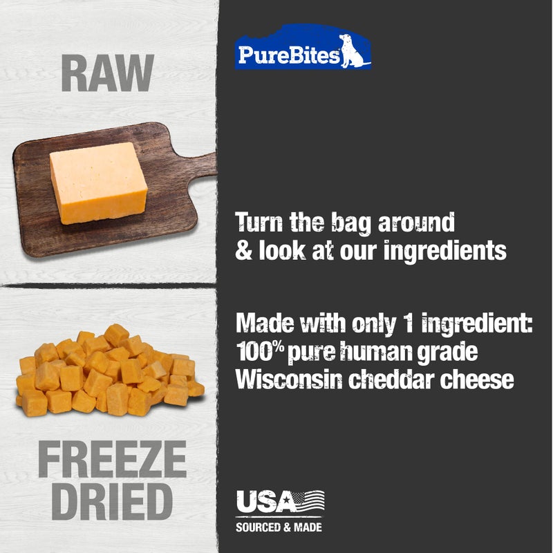 PureBites Cheese Freeze Dried Dog Treats, 1 Ingredient, Made in USA, 4.2oz - Image 3