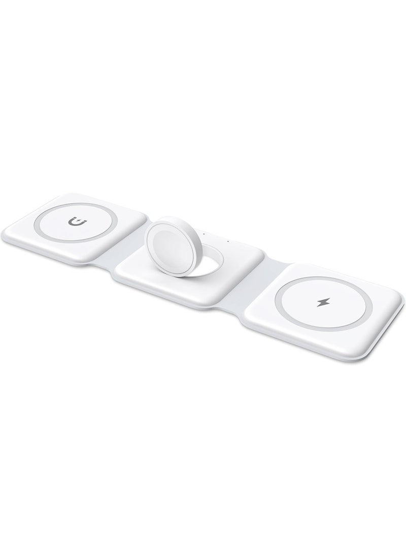 Beauenty - 3 in 1 Foldable Wireless Charger, Magsafe Charger Charging Station for Multple Devices,Travel Charger for iPhone16 /15/14/13/12 Series, iWatch, AirPods Pro - Image 1