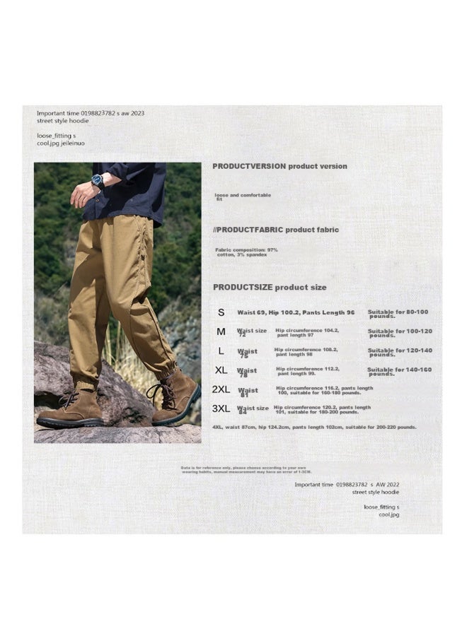 Eastern Camel Casual Pants For Men, Summer Outdoor Sports Versatile Casual Tapered Cargo Pants, Long Trousers, Army Green, XL - Image 4
