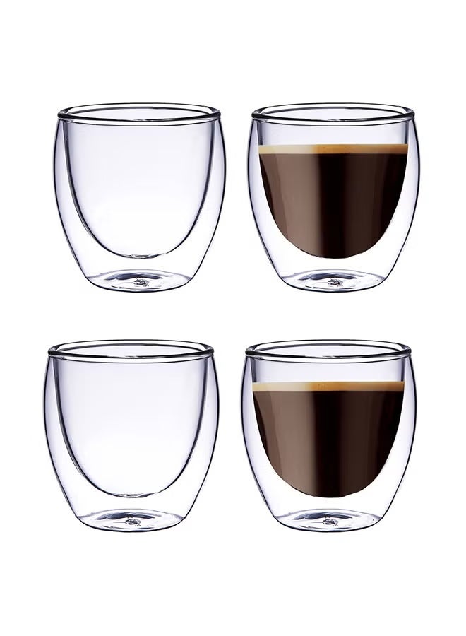 بلاك ستون 4 قطعة مزدوجة الجدار الزجاج تومبلر واضح 100 مل - Image 1