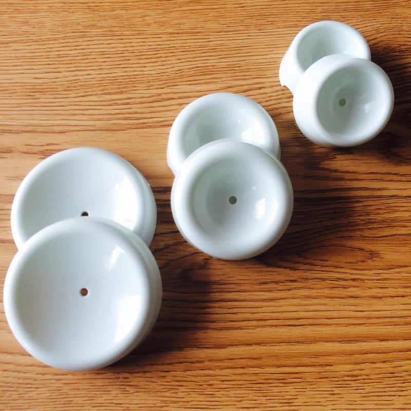 lasenersm 12 Pcs Button Shaped Fondant Forming Cups Fondant Drying Molds Flower Drying Moulds Sugar Cake Chocolate Flower Forming Cup Fondant Cups Drying Holder For Cake Decoration DIY Craft  White - Image 5