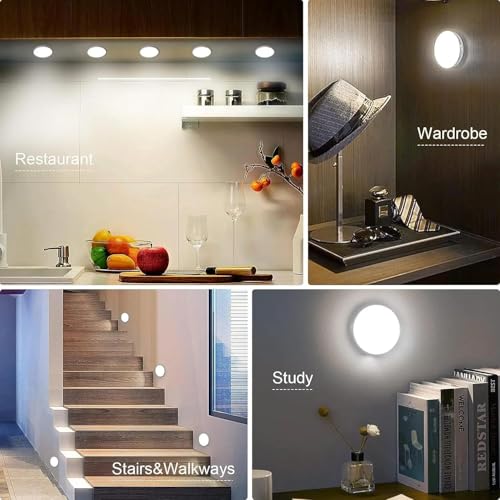 JSCARES Motion Sensor Light For Home With USB Charging Wireless Self Adhesive LED Body Induction Lamp Sensor Light For Wardrobe Lights With Sensor Night Light For Cupboard Stairs (Pack of 2) - Image 4