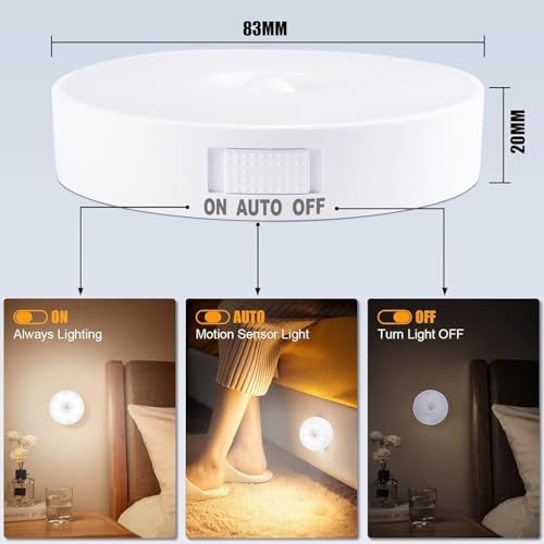 JSCARES Motion Sensor Light For Home With USB Charging Wireless Self Adhesive LED Body Induction Lamp Sensor Light For Wardrobe Lights With Sensor Night Light For Cupboard Stairs (Pack of 2) - Image 3