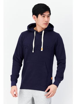 DUCK AND COVER Men Sportswear Fit Embossed Print Outdoor Fleece Sweatshirts, Navy  - Image 1