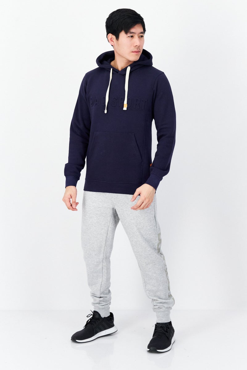 DUCK AND COVER Men Sportswear Fit Embossed Print Outdoor Fleece Sweatshirts, Navy - Image 4
